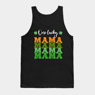 One Lucky Mama Cute St Patricks Day Mom For Women Tank Top